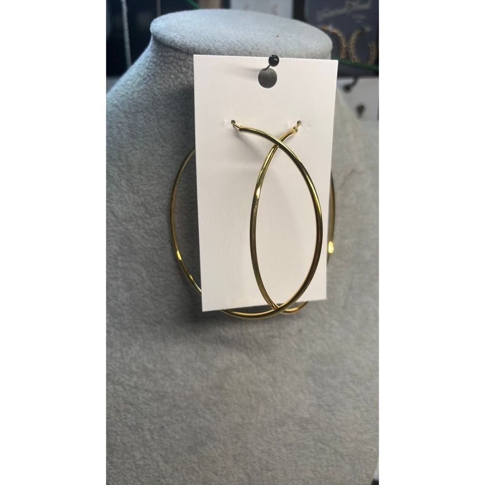 #8. Thin Gold-Tone Large Hoop Earrings